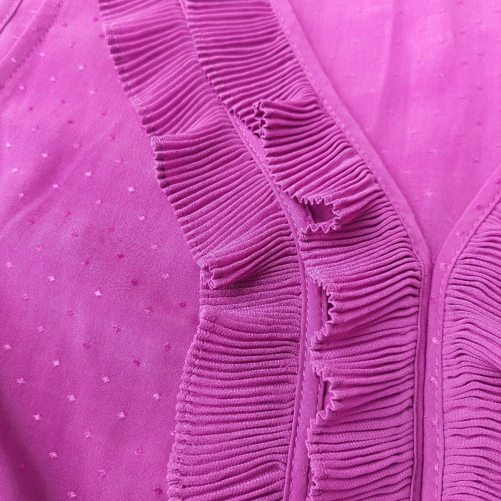 Elle Fuchsia Ruffle Blouse - Picture 3 of 6